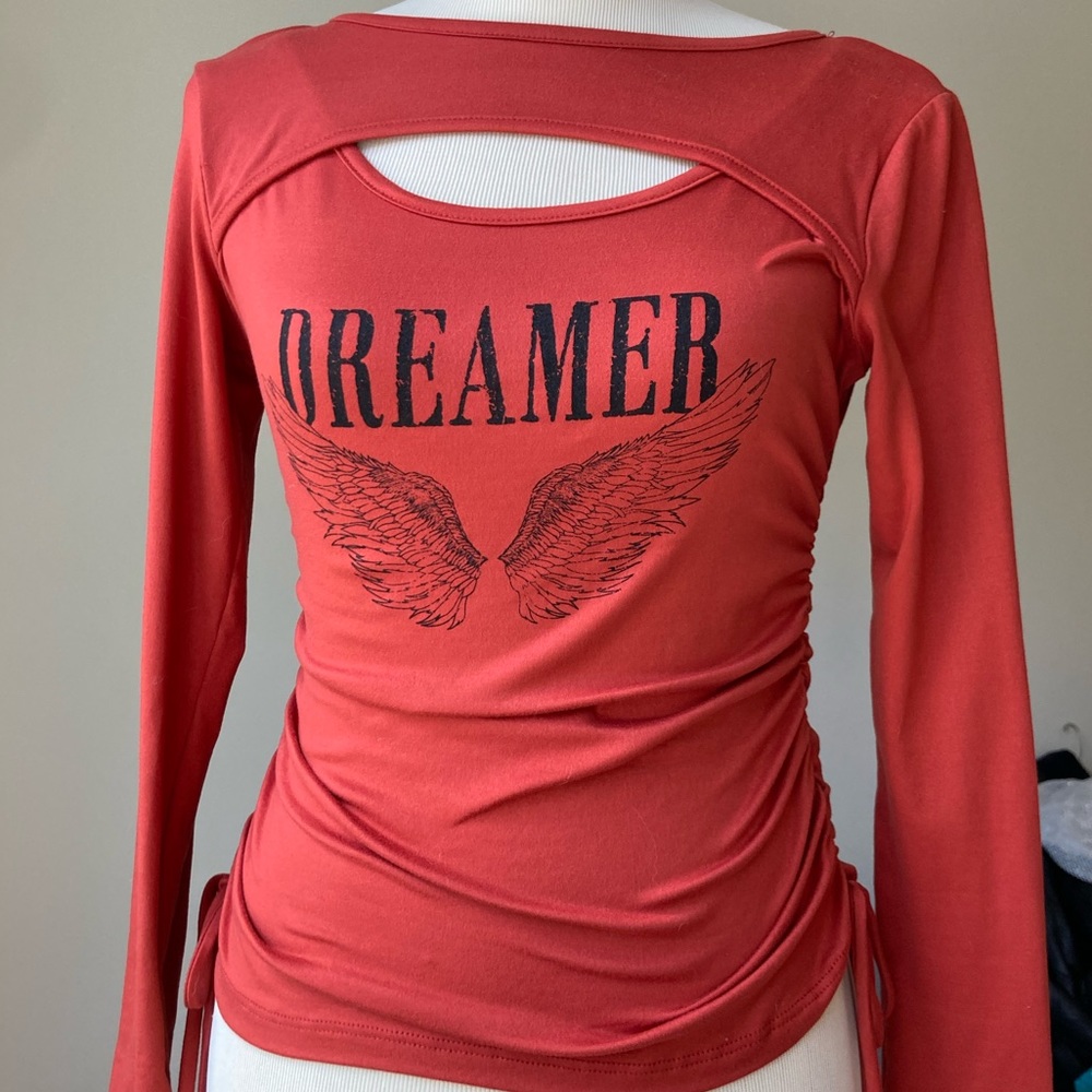 Orange Biker Style Dreamer shirt